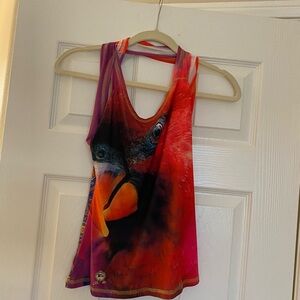 Red and Black Cut Out Tank Top